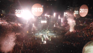 Coldplay and Jay-Z breaking out Aud Lang Syne. 1 Jan 2013. 